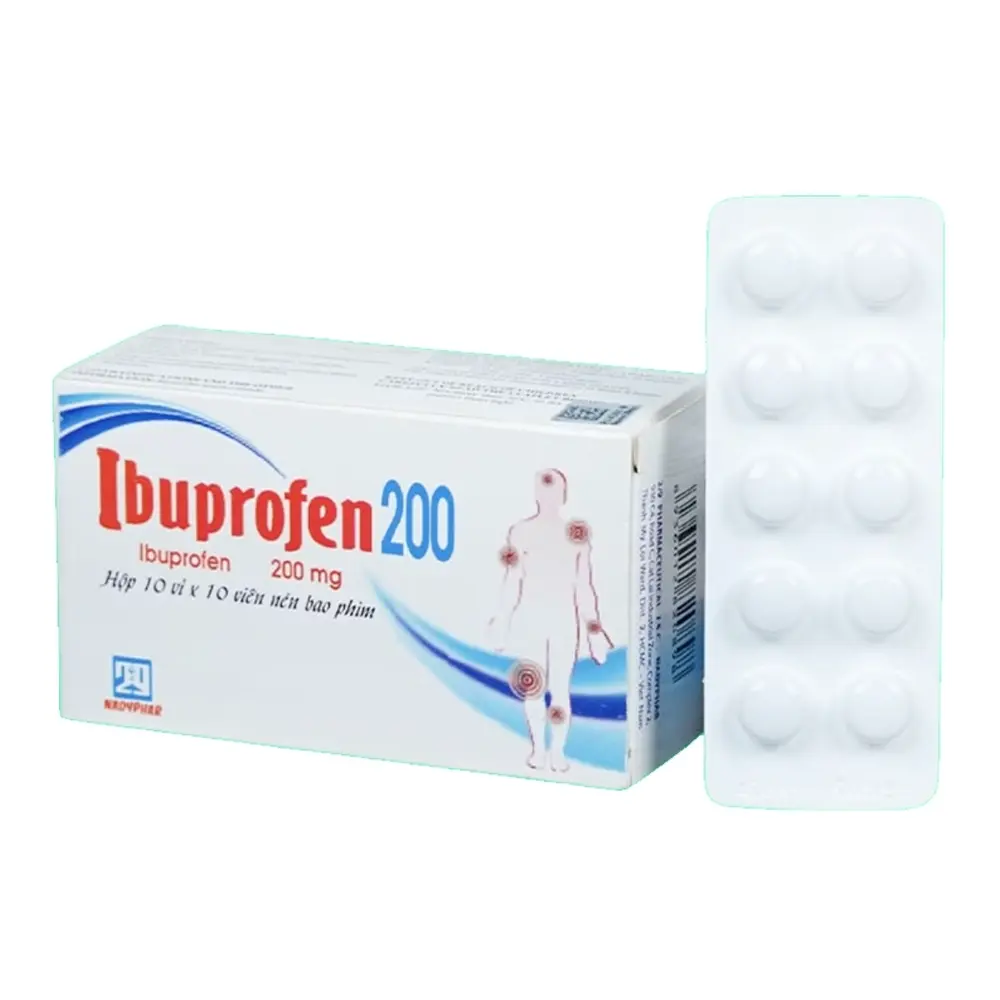Ibuprofen 200 Nadyphar 10 vỉ x 10 viên