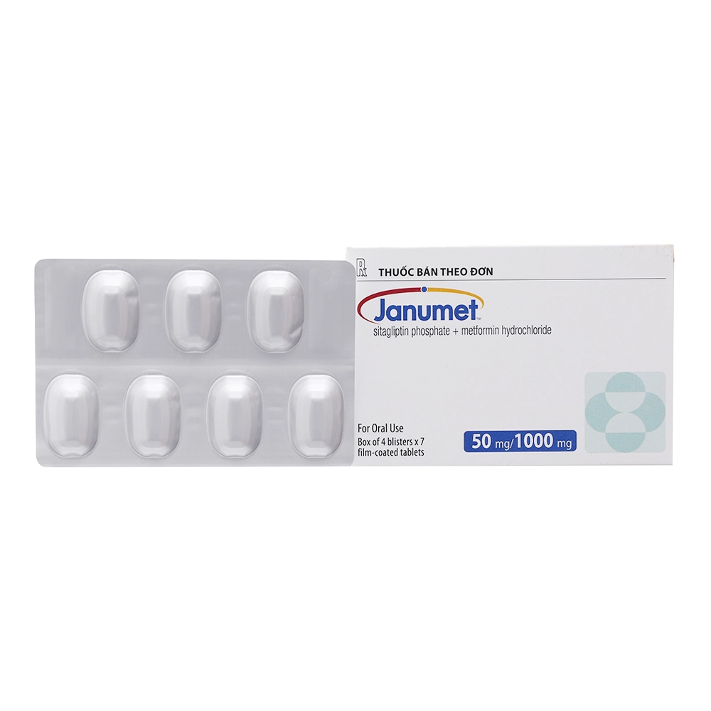 Janumet 50mg/1000mg MSD - Hộp 4 vỉ x 7 viên