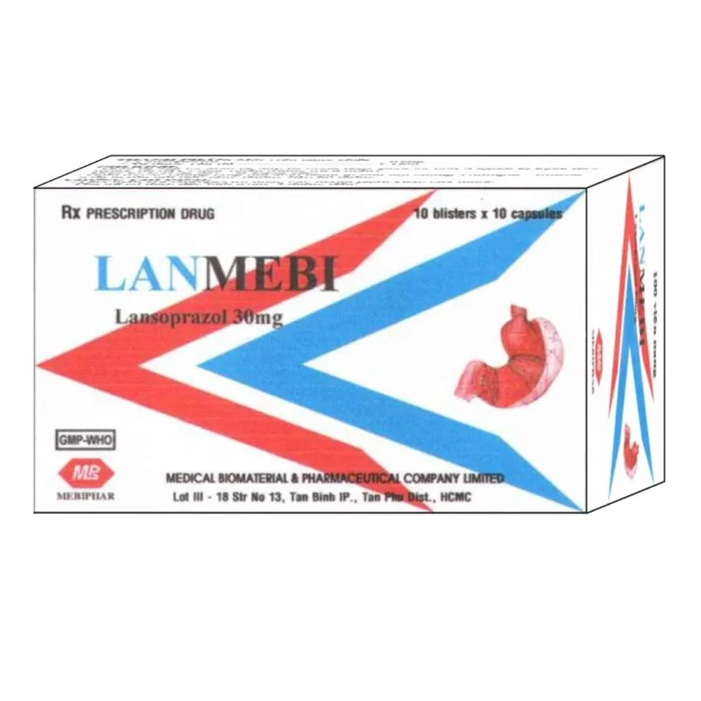 Lanmebi 30mg (Lansoprazole 30mg) Mebiphar 10 vỉ x 10 viên