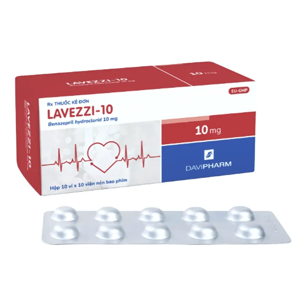 Lavezzi-10 (Benazepril 10mg) Davipharm 10 vỉ x 10 viên