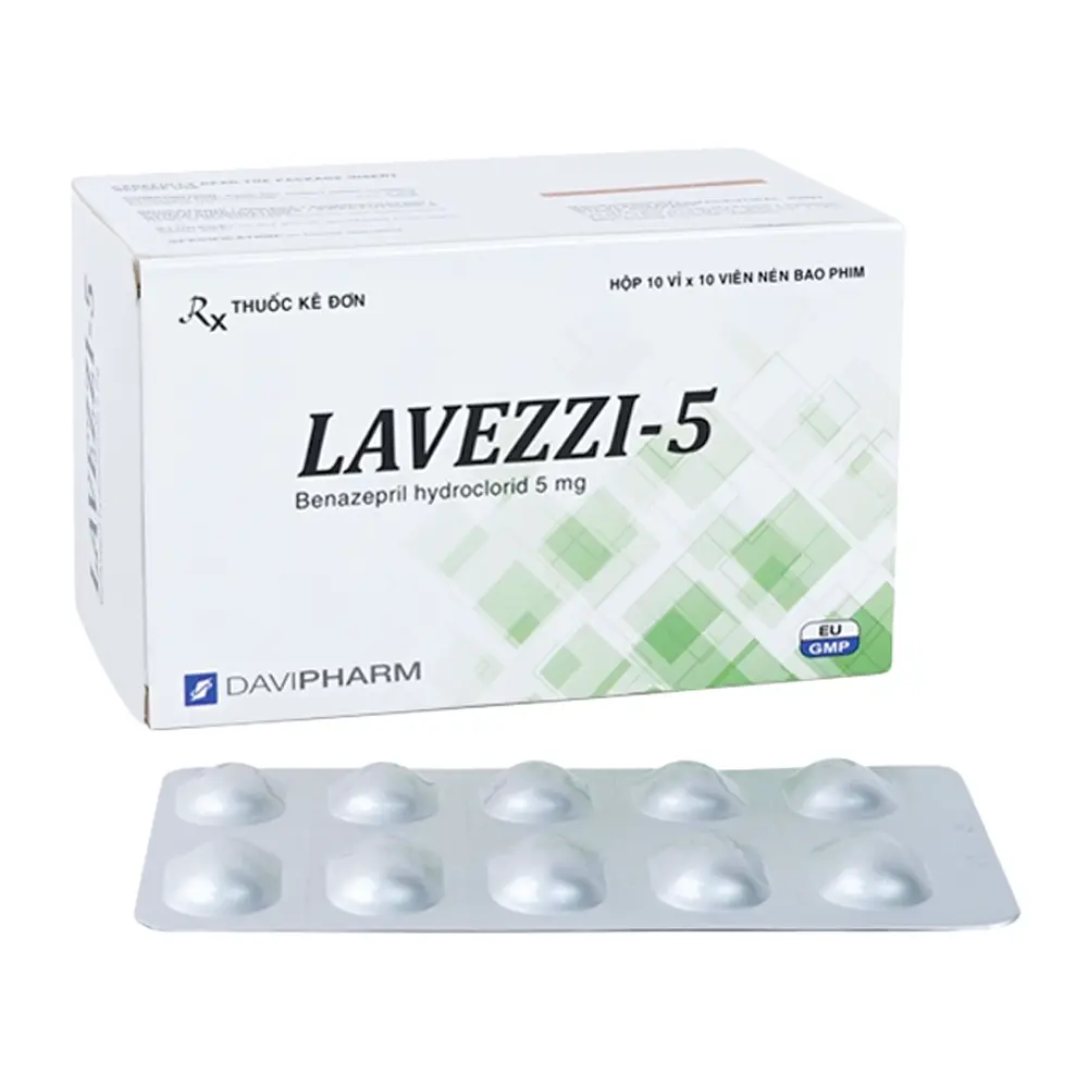 Lavezzi-5 (Benazepril 5 mg) Davipharm 10 vỉ x 10 viên