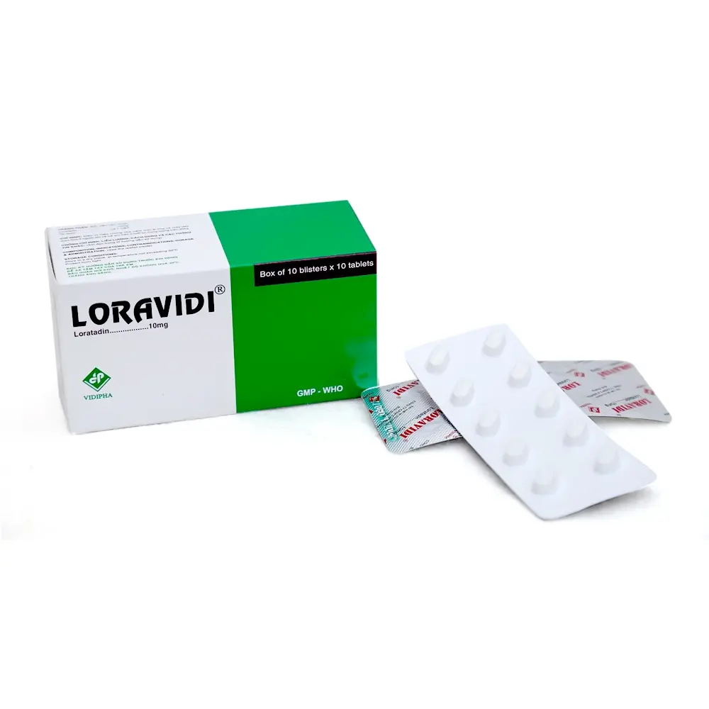 LORAVIDI 10 mg (Loratadine 10 mg) Vidipha 10 vỉ x 10 viên