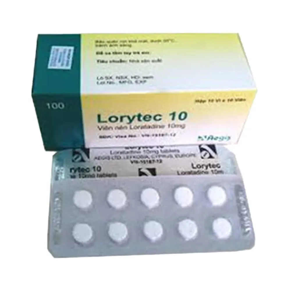 Lorytec 10 (Loratadine 10mg) Aegis 1 vỉ x 10 viên