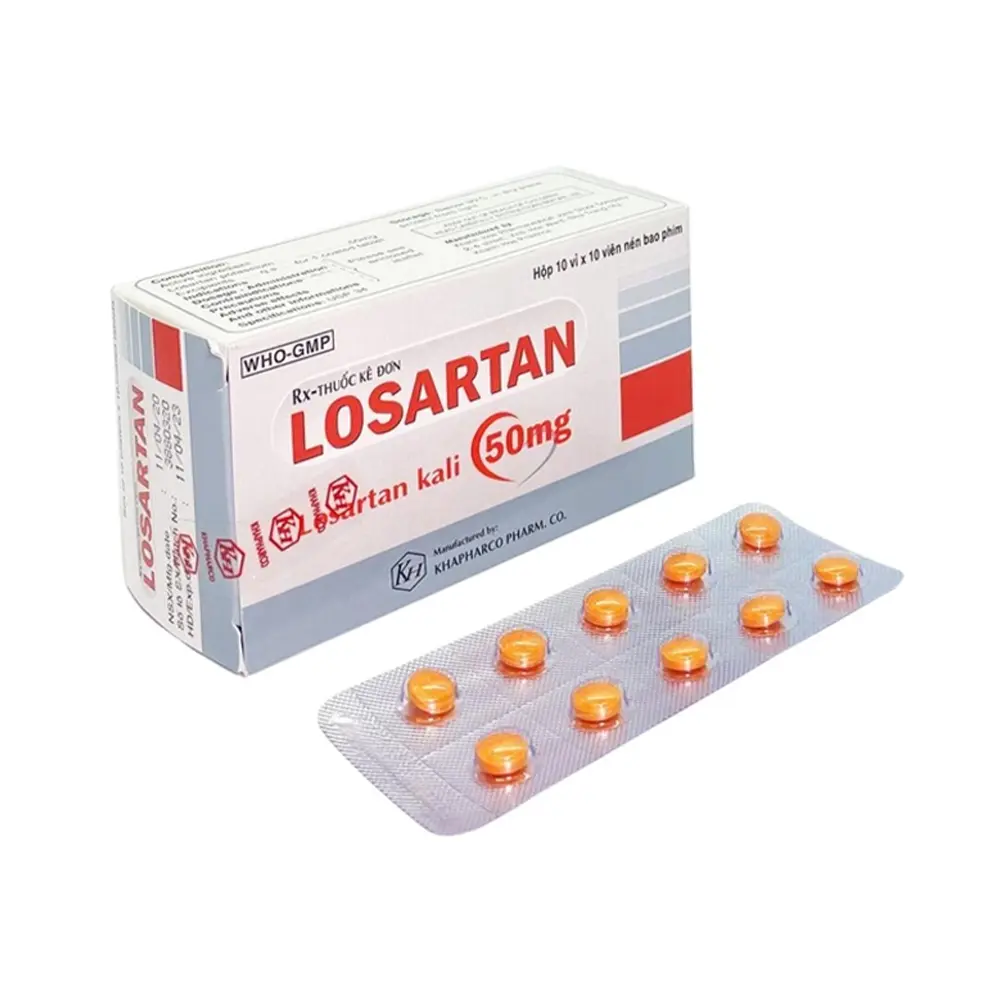 Losartan 50 mg Khapharco 10 vỉ x 10 viên