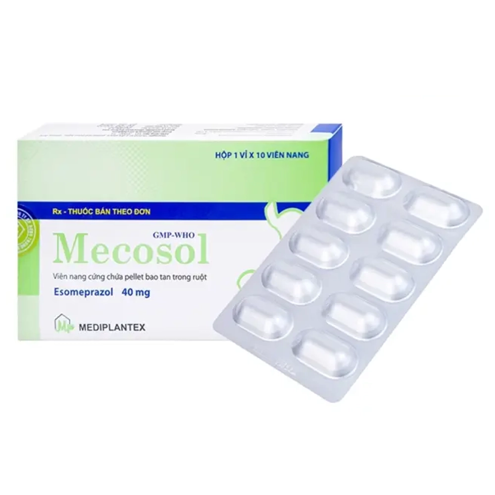 Mecosol 40mg (Esomeprazole 40mg) Mediplantex 1 vỉ x 10 viên