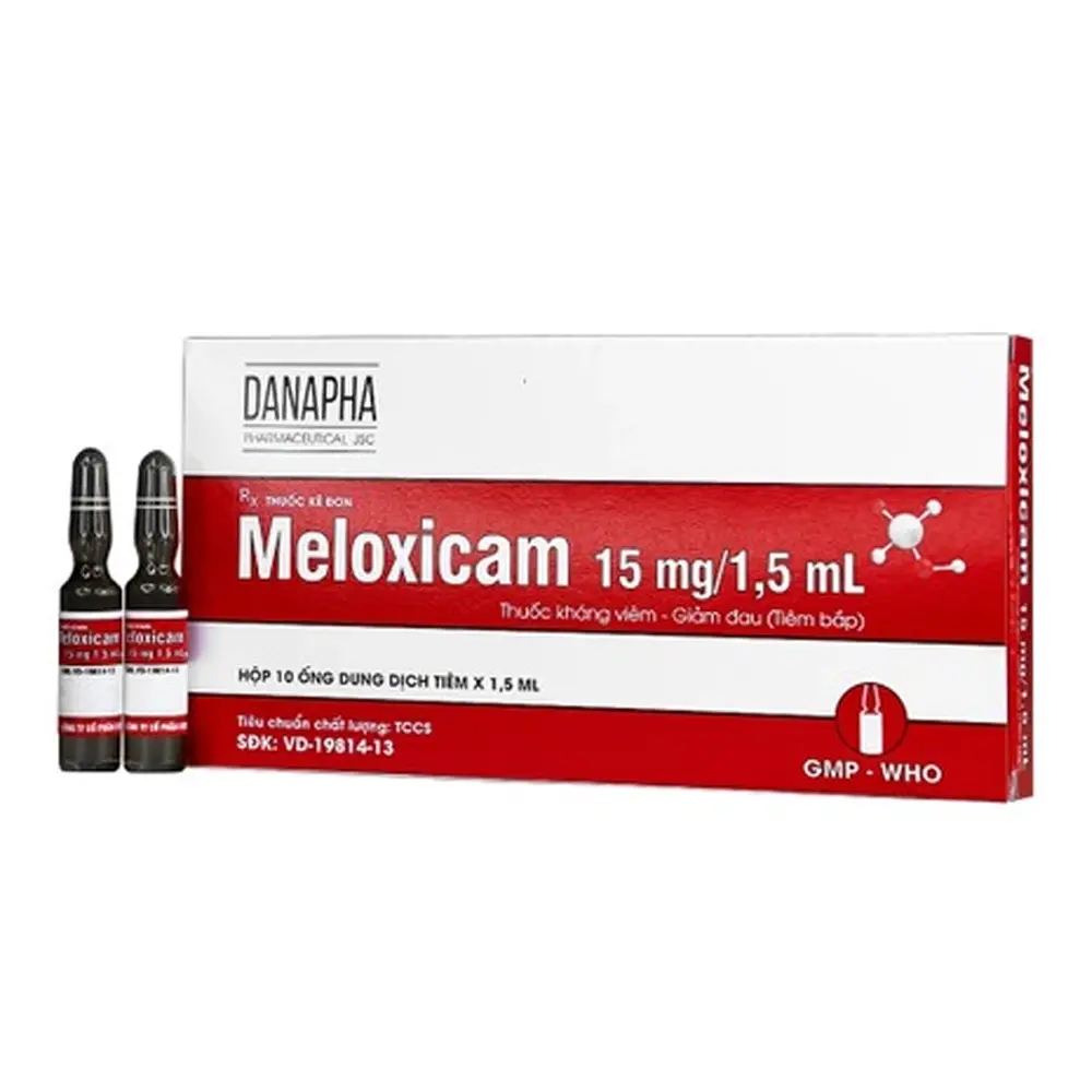Meloxicam 15 mg/1.5 ml Danapha hộp 10 ống x 1.5 ml