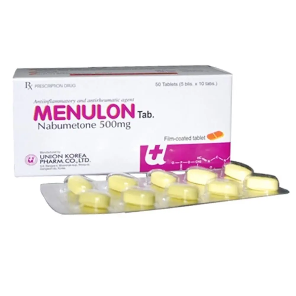 Menulon Tab (Nabumeton 500 mg) Union Korea Pharm 5 vỉ x 10 viên