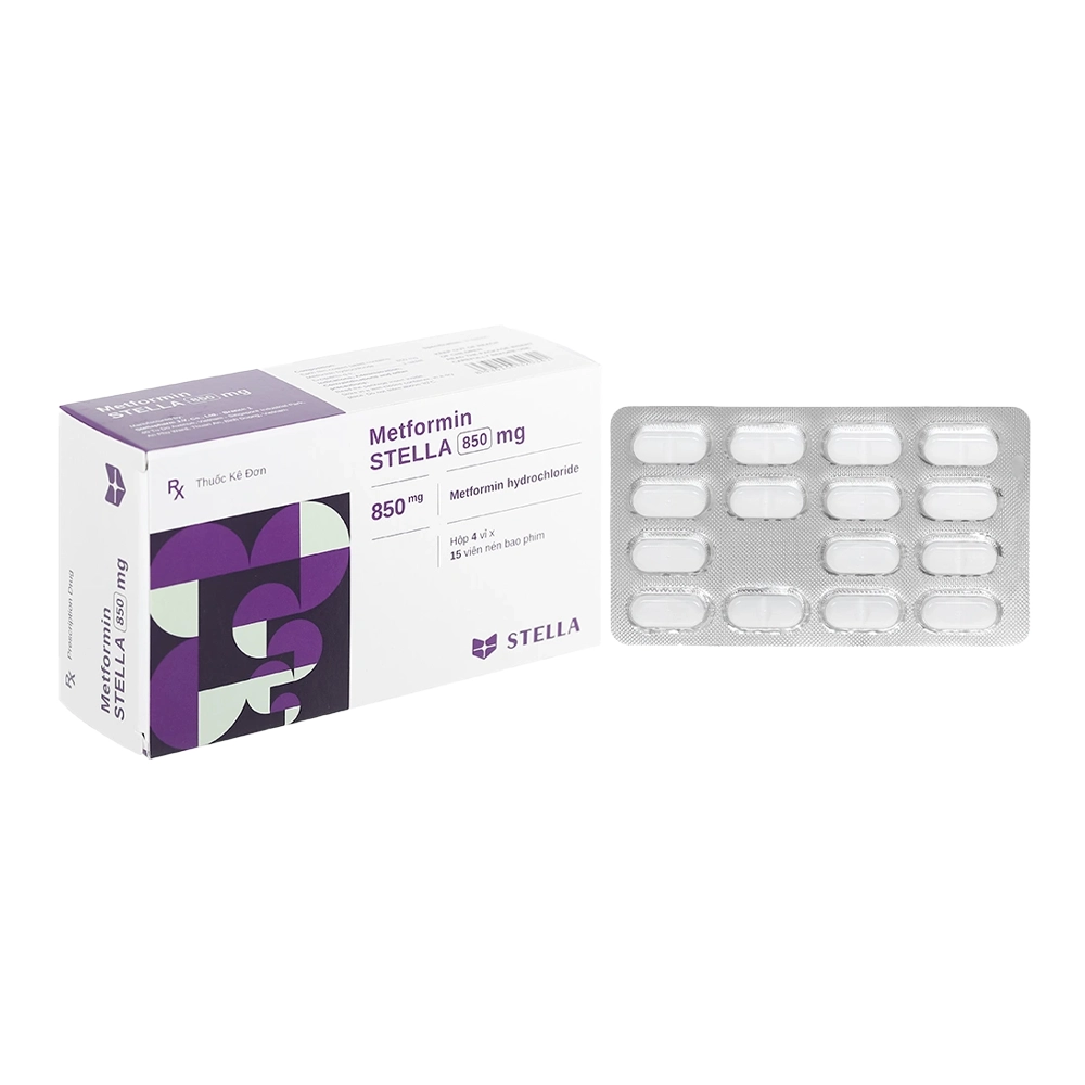 Metformin 850mg Stella 4 vỉ x 15 viên