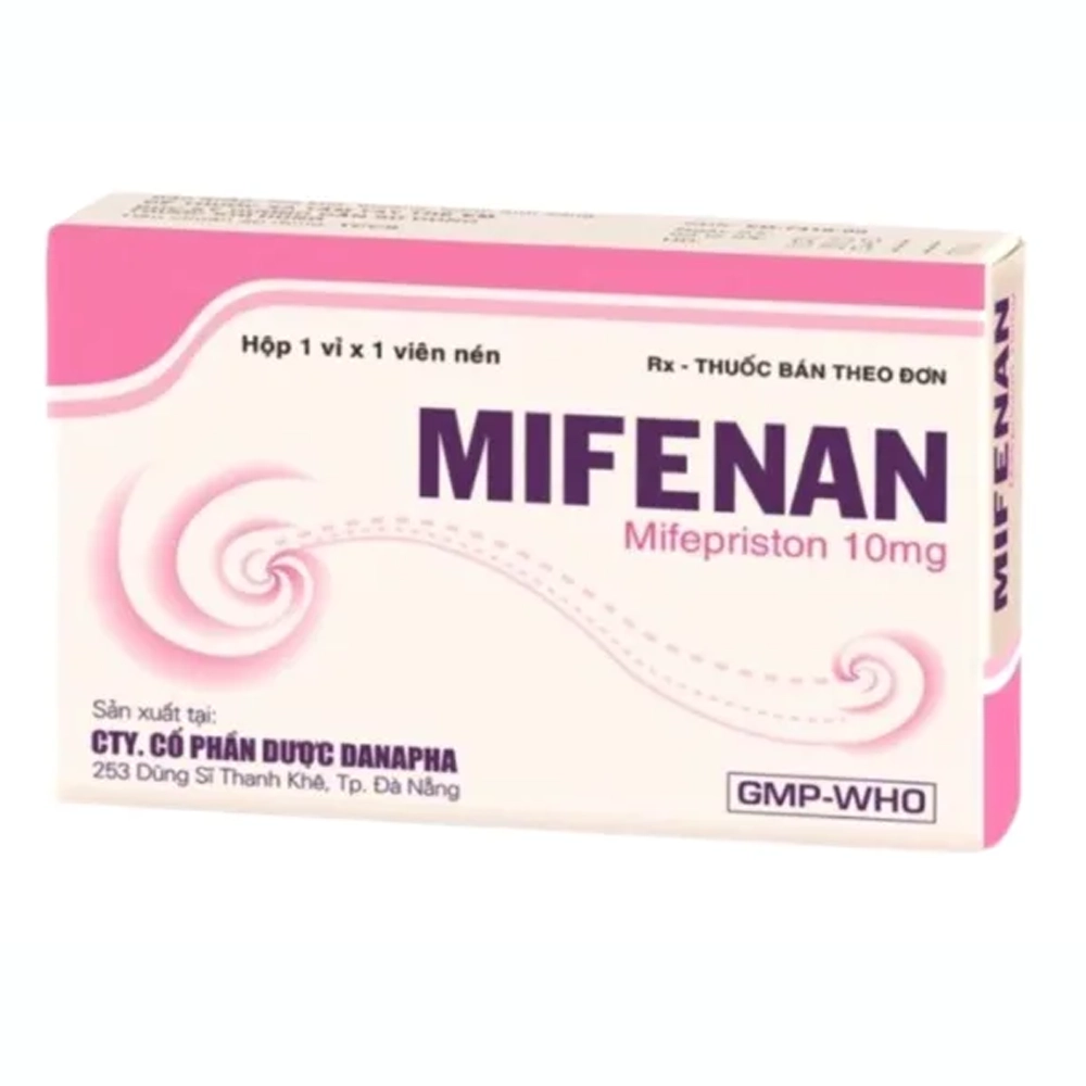 Mifenan (Mifepristone 10mg) Danapha 1 vỉ x 1 viên