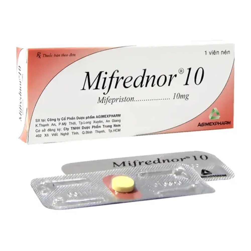 Mifrednor 10mg Agimexpharm 1 vỉ x 1 viên