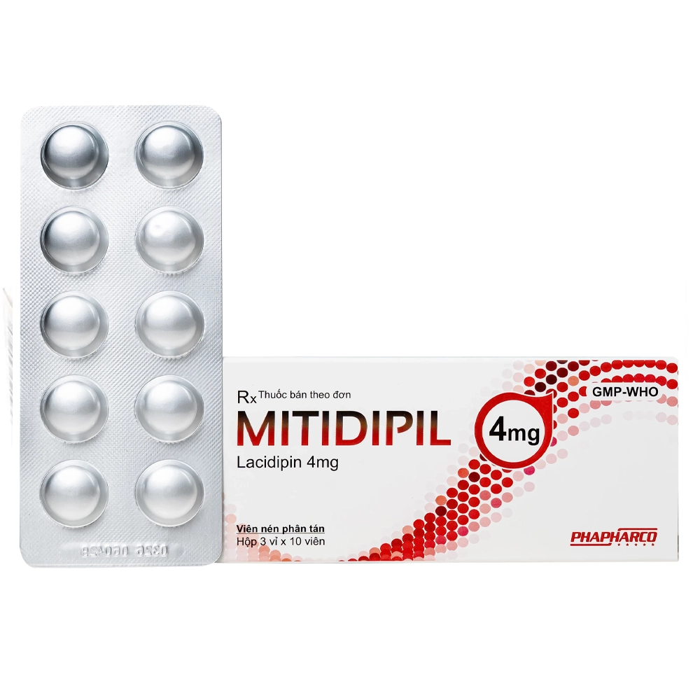 Mitidipil 4mg Phapharco 3 vỉ x 10 viên