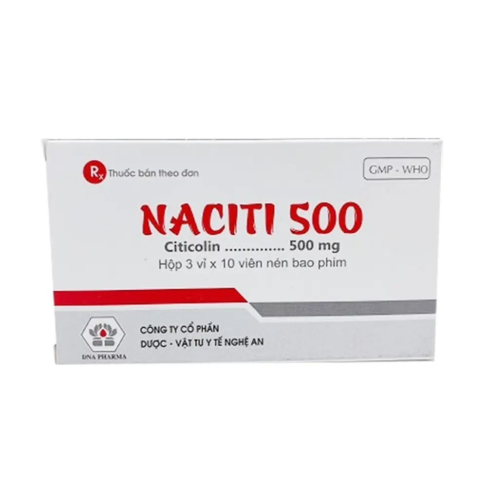 Naciti 500 (Citicolin 500 mg) DNA Pharma 3 vỉ x 10 viên
