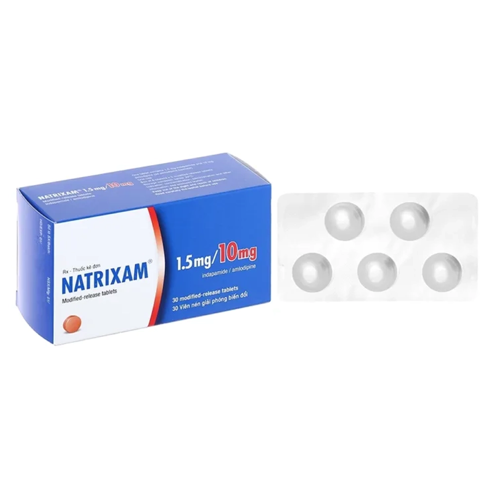 Natrixam 1.5mg/10mg Servier 3 vỉ x 10 viên