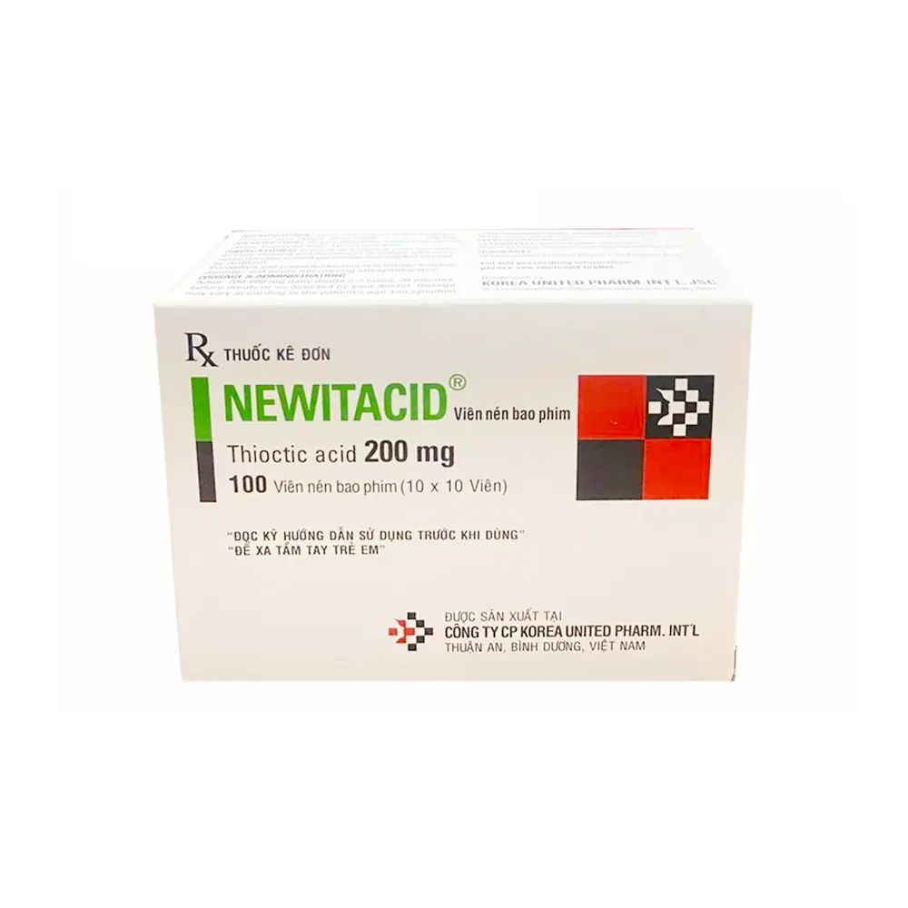Newitacid 200 (Acid Thioctic 200 mg) Korea United 10 vỉ x 10 viên