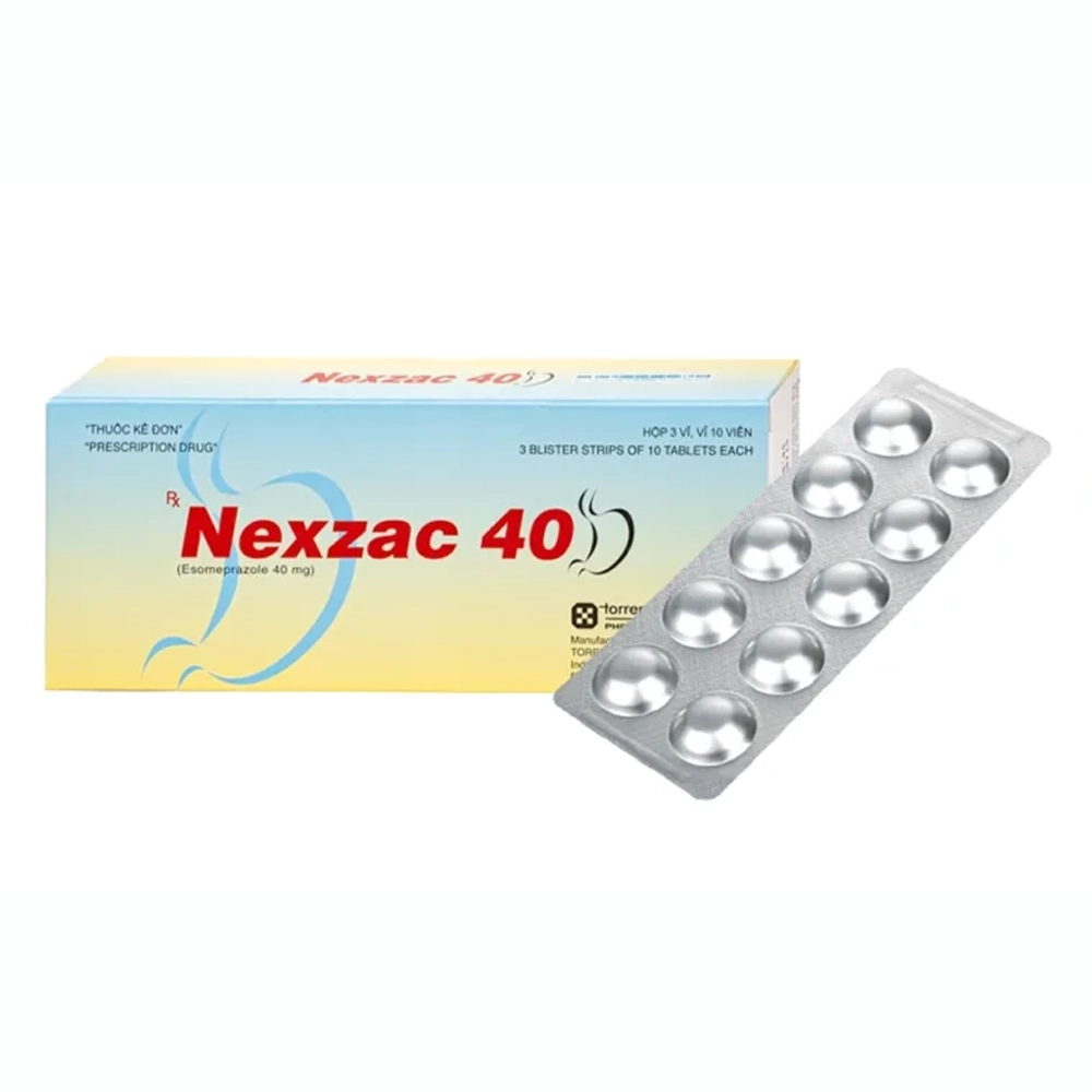 Nexzac 40 (Esomeprazole 40mg) Torrent 3 vỉ x 10 viên