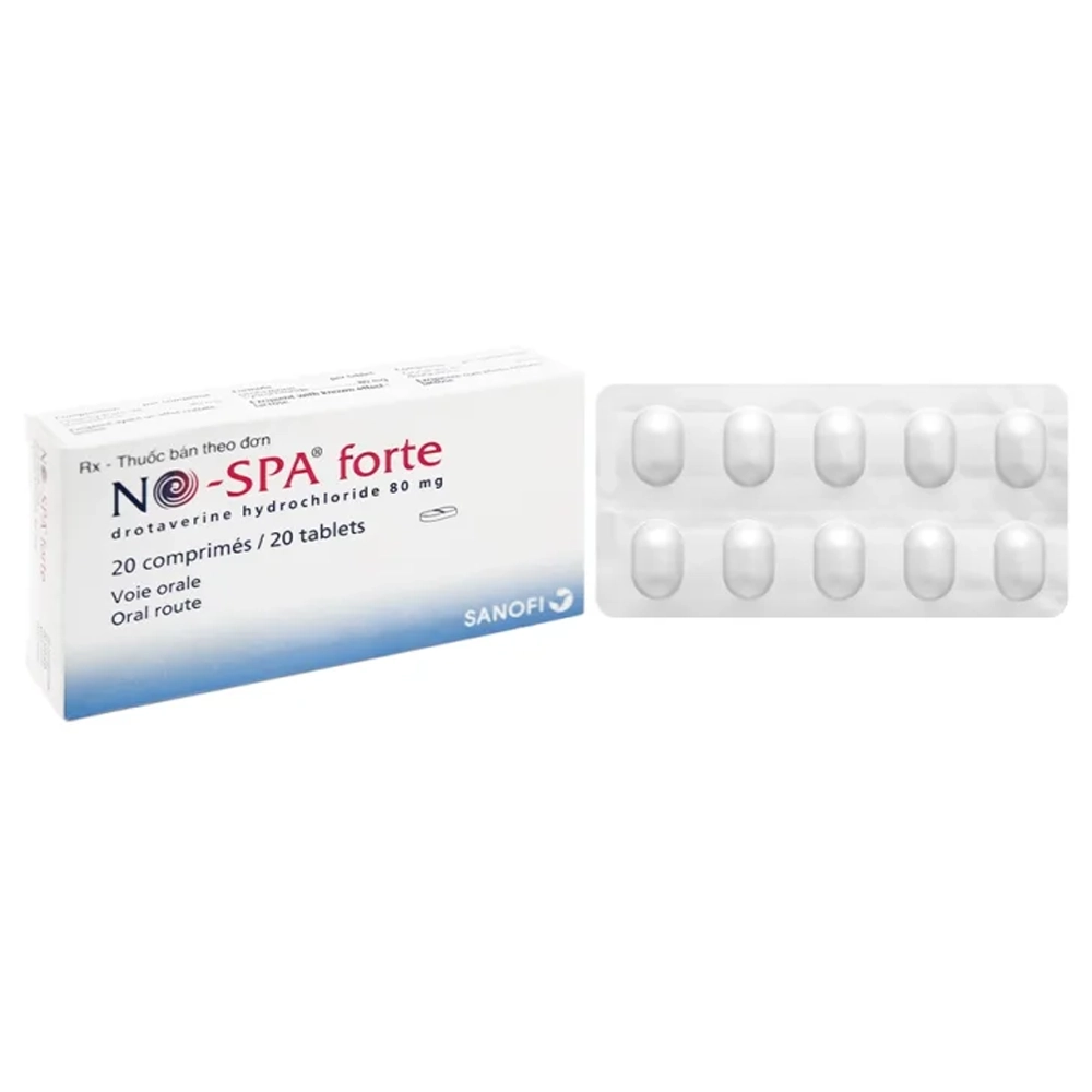 No SPA Forte 80 (Drotaverin 80mg) Sanofi 2 vỉ x 10 Viên