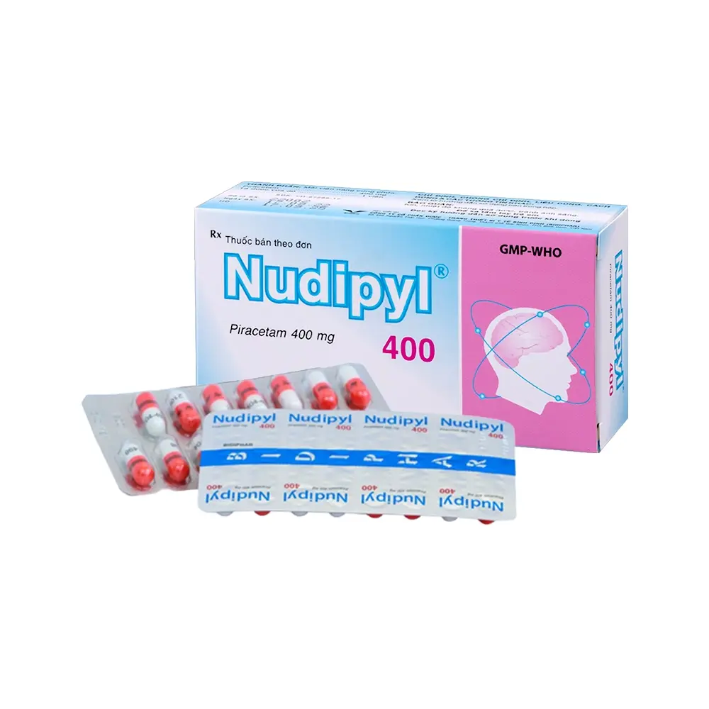 Nudipyl 400 (Piracetam 400 mg) Bidiphar 4 vỉ x 15 viên