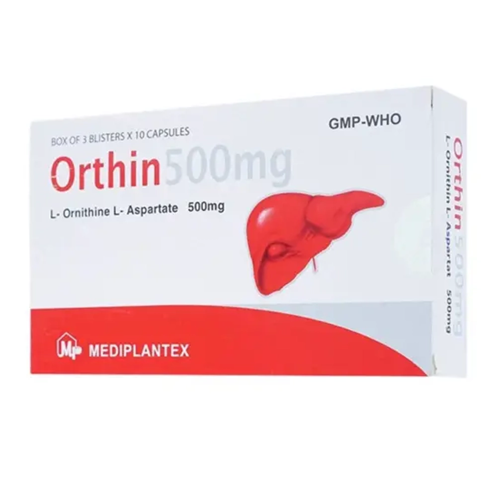 Orthin 500mg Mediplantex 3 vỉ x 10 viên