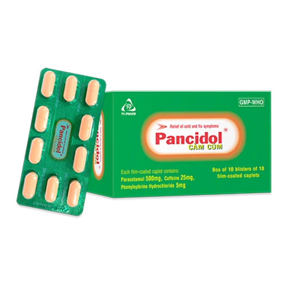Pancidol Cảm Cúm TV.Pharm 10 vỉ x 10 viên