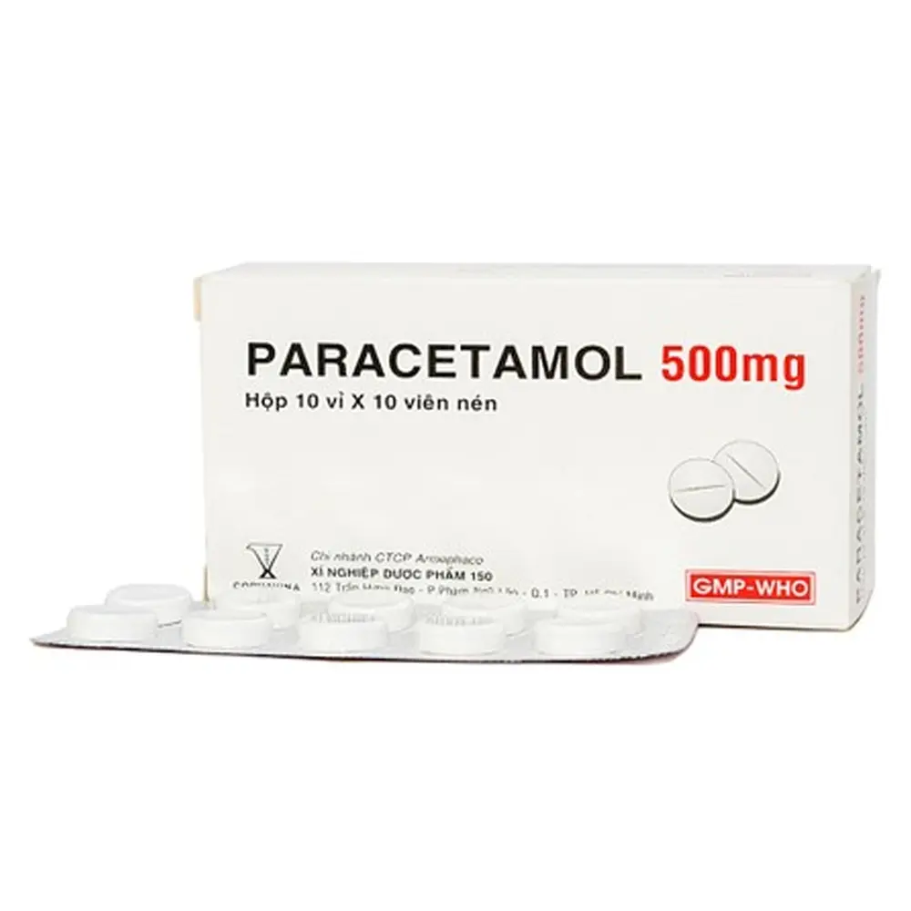 Paracetamol 500 mg Armephaco 10 vỉ x 10 viên