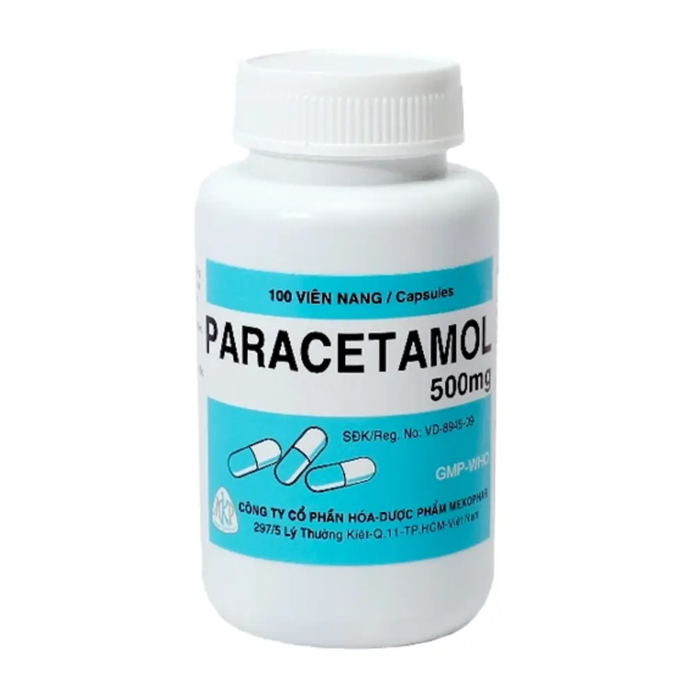 Paracetamol 500 mg Mekophar chai 100 viên