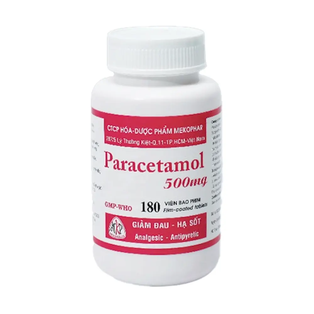 Paracetamol 500 mg Mekophar chai 180 viên
