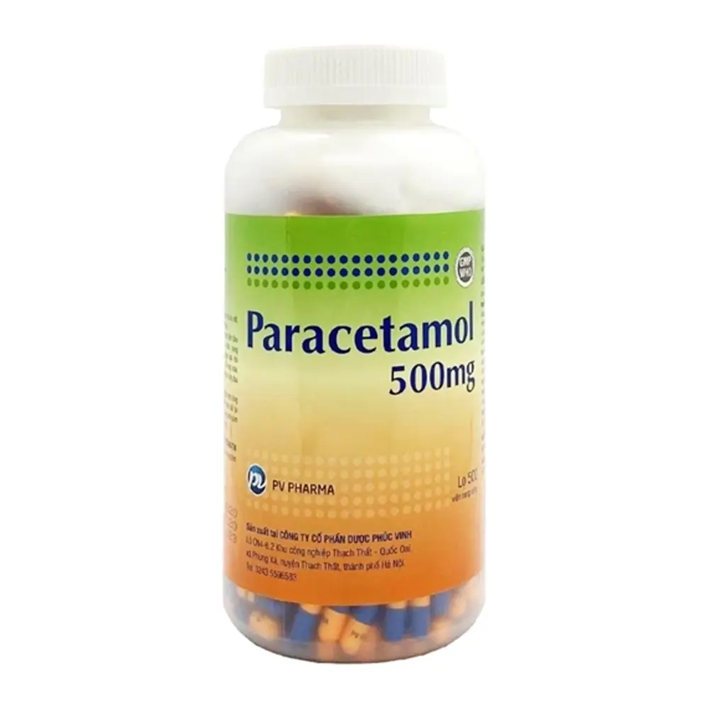 Paracetamol 500 mg Phúc Vinh lọ 500 viên