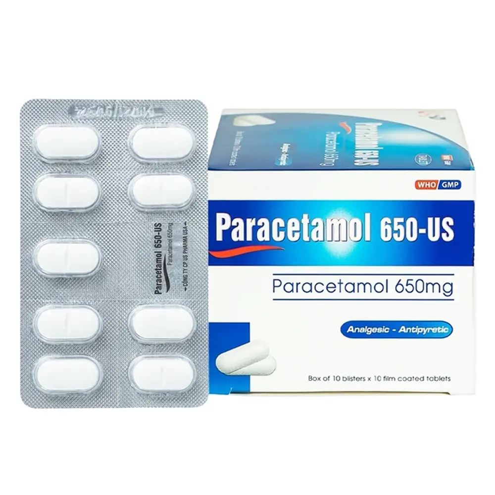 Paracetamol 650-US US Pharma 10 vỉ x 10 viên