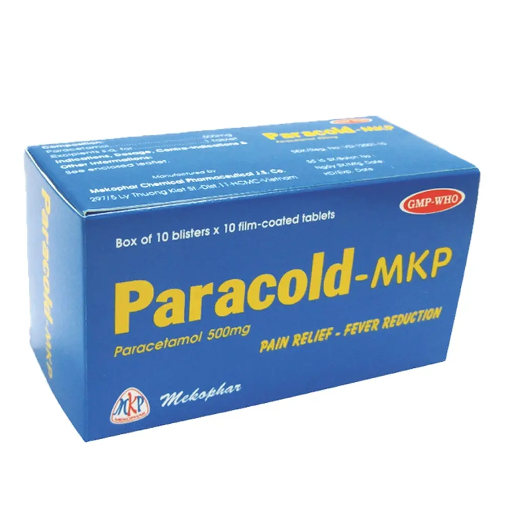Paracold-MKP ( Paracetamol 500 mg) Mekophar 10 vỉ x 10 viên