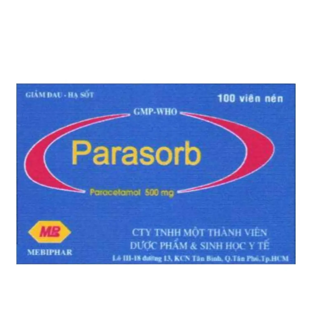 Parasorb 500mg Mebiphar 10 vỉ x 10 viên