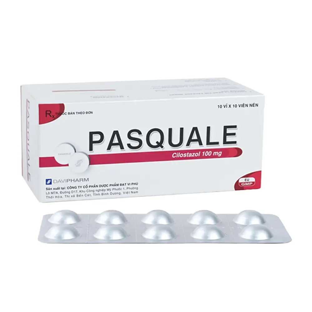Pasquale (Cilostazol 100 mg) Davipharm 10 vỉ x 10 viên