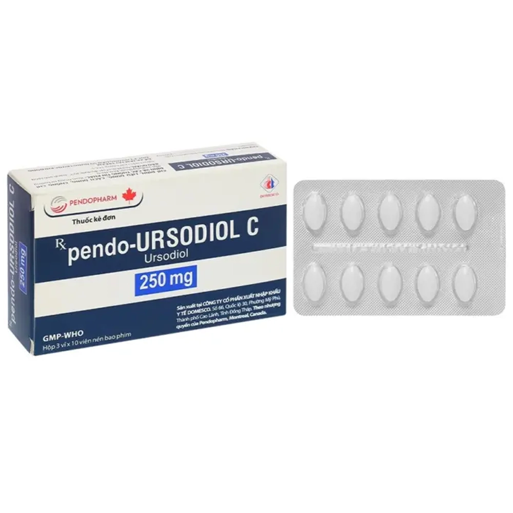 Pendo-Ursodiol C 250mg Domesco 3 vỉ x 10 viên