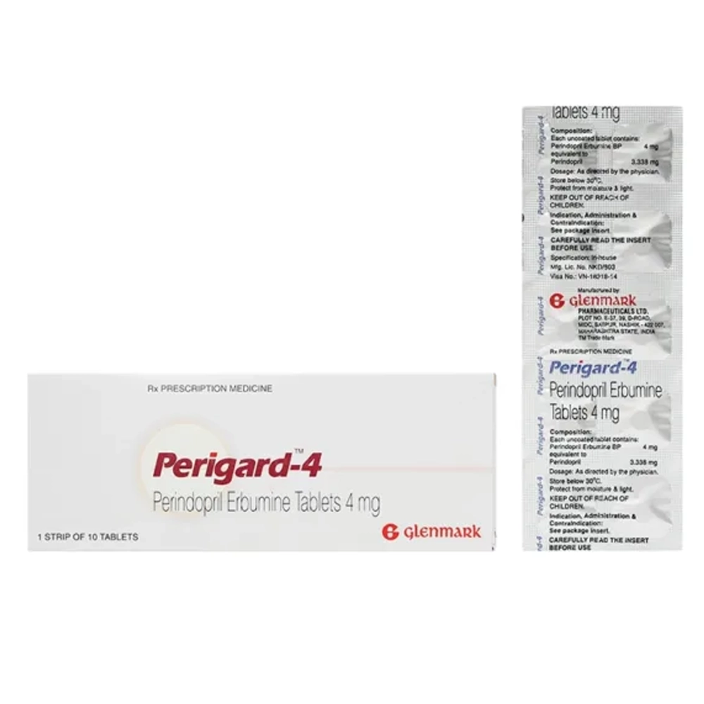 Perigard-4 (Perindopril 4mg) Glenmark 1 vỉ x 10 viên