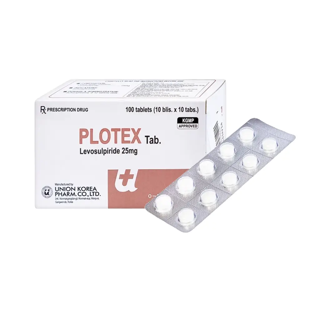 Plotex 25 (Levosulpirid 25 mg) Union Korea Pharm 10 vỉ x 10 viên