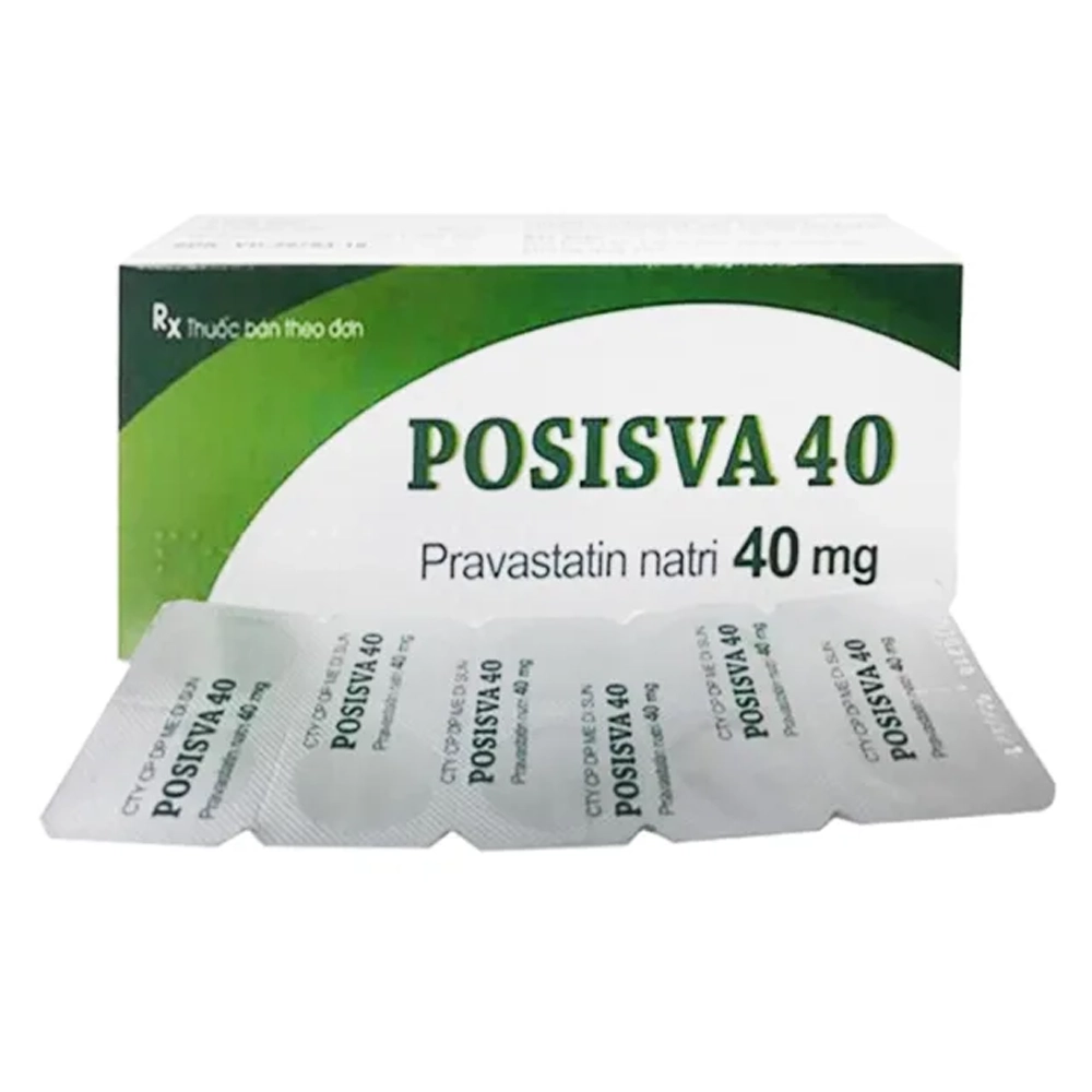 Posisva 40 (Pravastatin 40mg) Medbolide 3 vỉ x 10 viên