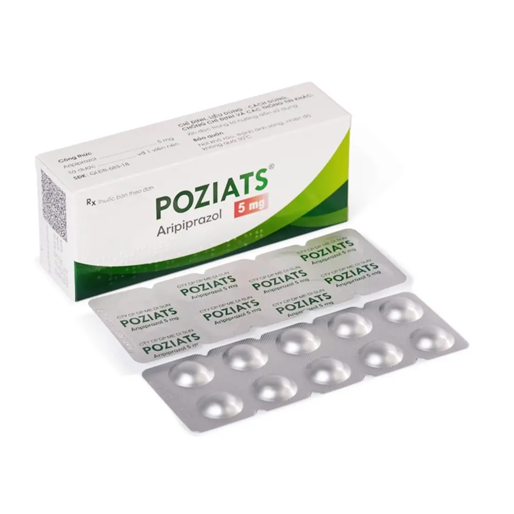 Poziats 5 (Aripiprazole 5 mg) Medisun 3 vỉ x 10 viên