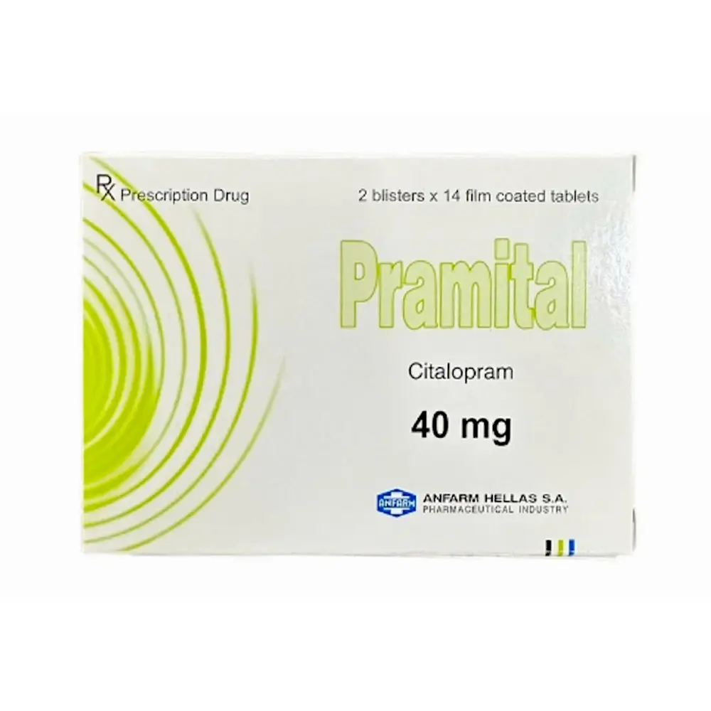 Pramital 40 (Citalopram 40 mg) Anfarm 2 vỉ x 14 viên