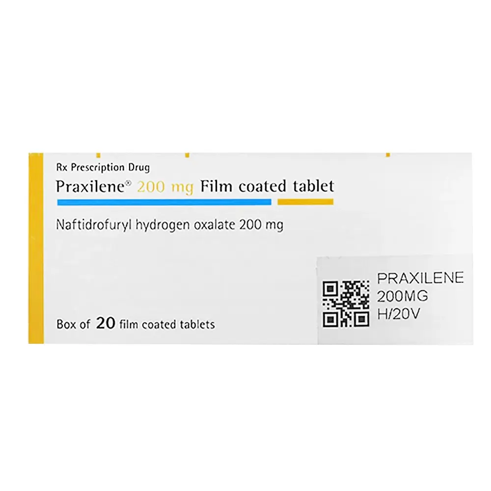 Praxilene 200 mg Merck 2 vỉ x 10 viên