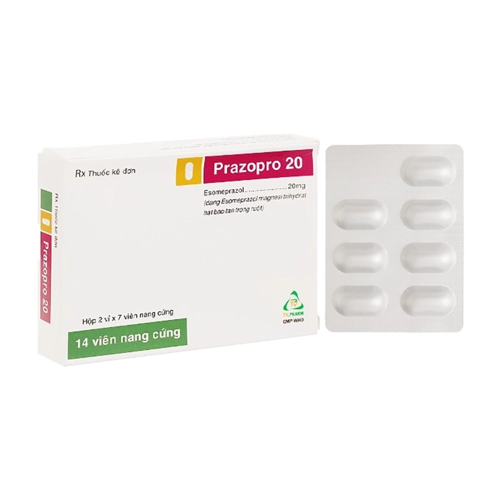 Prazopro 20 (Esomeprazol 20mg) TV.Pharma 2 vỉ x 7 viên