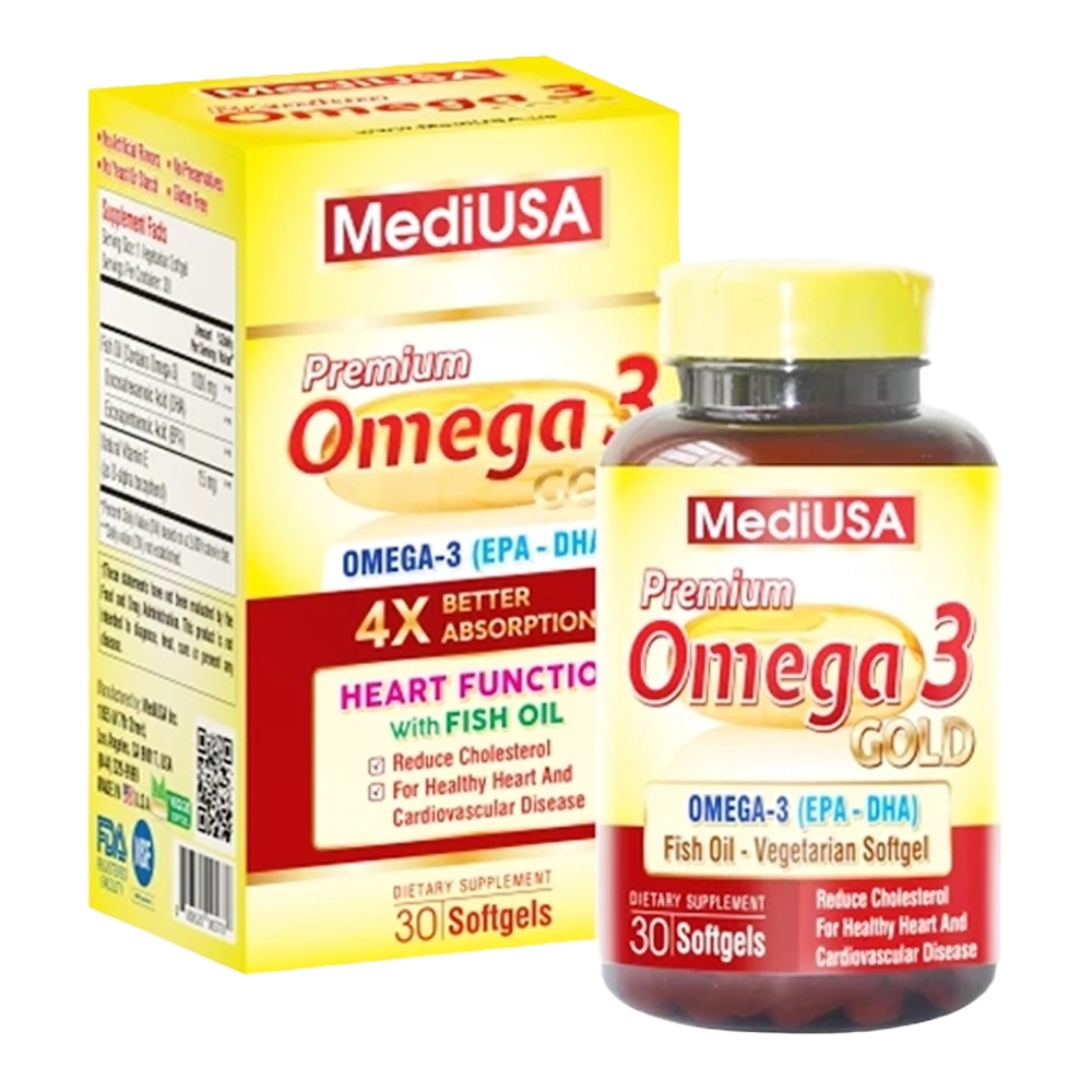 Premium Omega 3 Gold MediUSA 30 viên