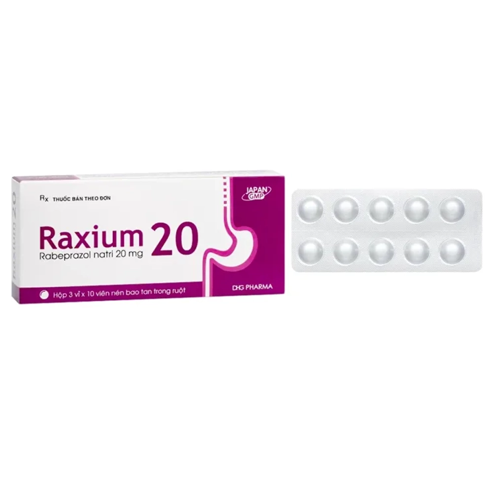 Raxium 20 (Rabeprazol 20mg) DHG 3 vỉ x 10 viên