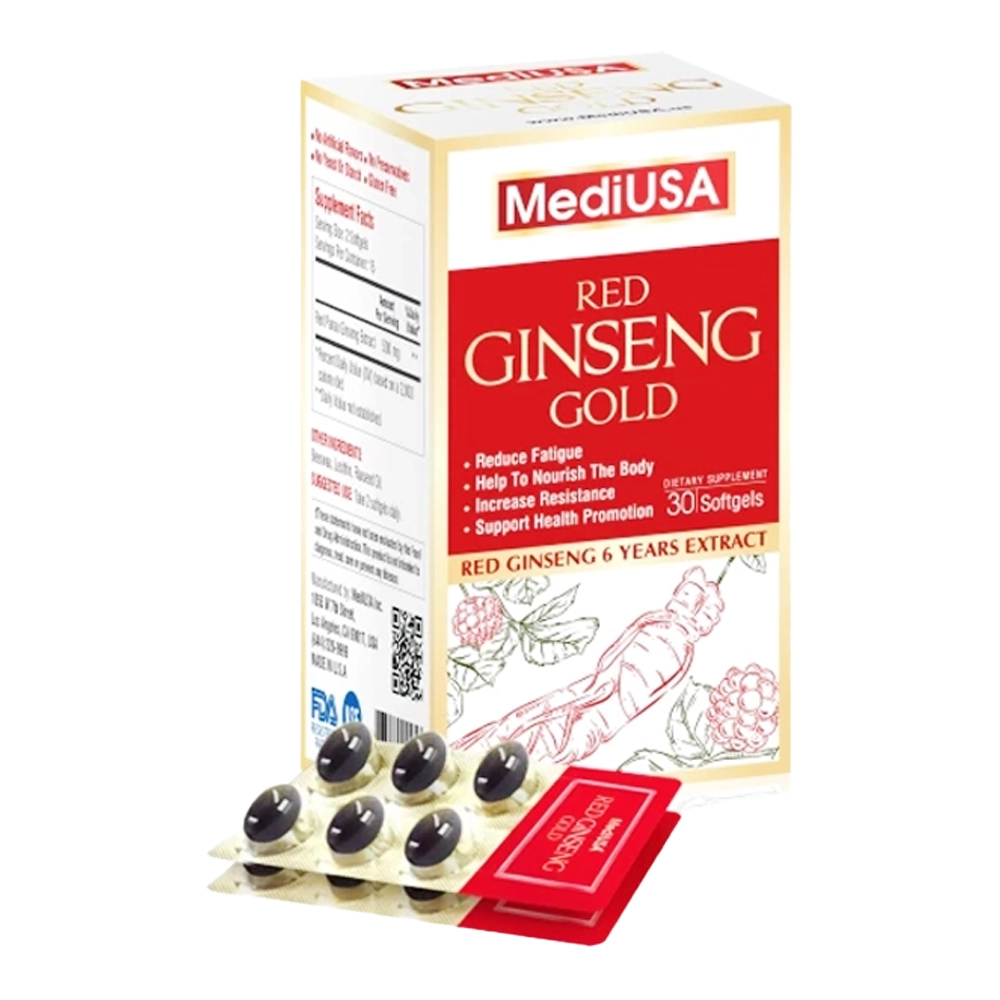 Red Ginseng Gold MediUSA 5 vỉ x 6 viên
