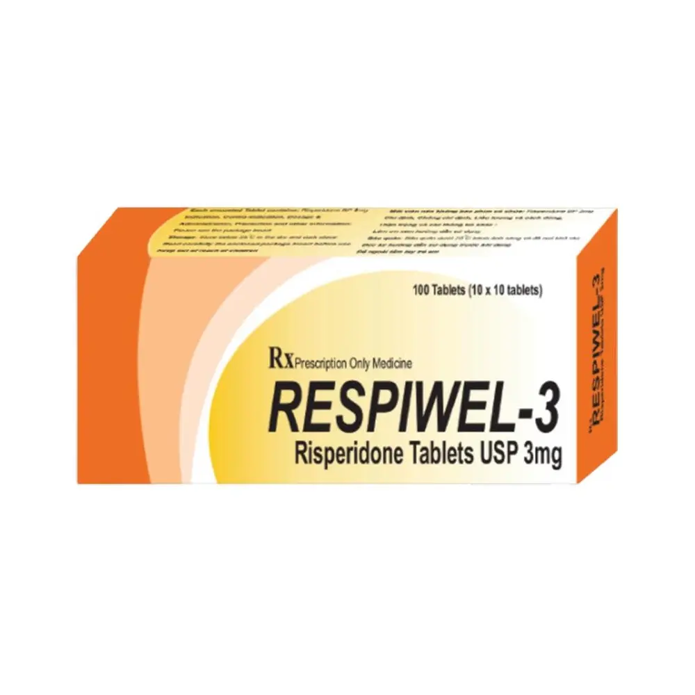 Respiwel 3 (Risperidon 3 mg) Akums 10 vỉ x 10 viên