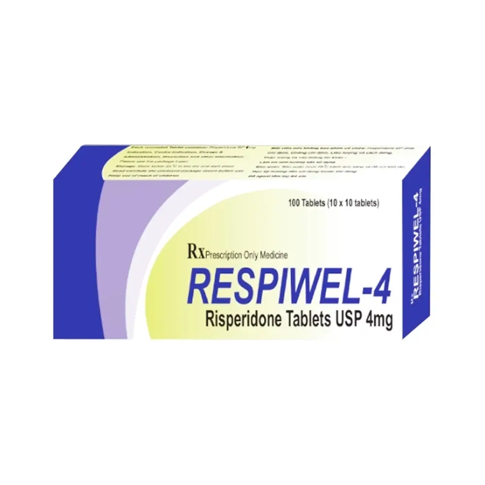 Respiwel 4 (Risperidon 4 mg) Akums 10 vỉ x 10 viên