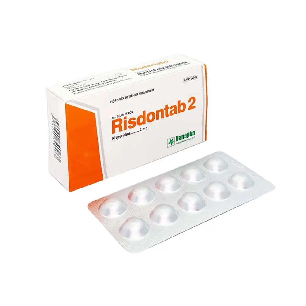 Risdontab 2 (Risperidon 2 mg) Danapha 5 vỉ x 10 viên