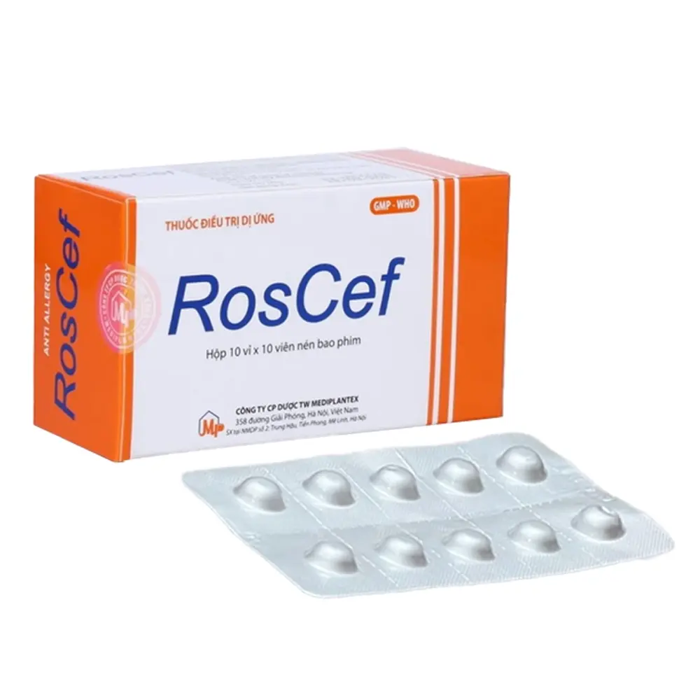 Roscef 10mg (Cetirizin 10mg) Mediplantex 10 vỉ x 10 viên