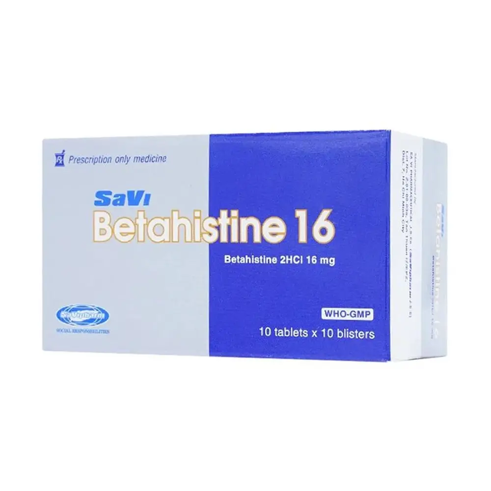 SaVi Betahistine 16 (Betahistin 16 mg) Savi 10 vỉ x 10 viên