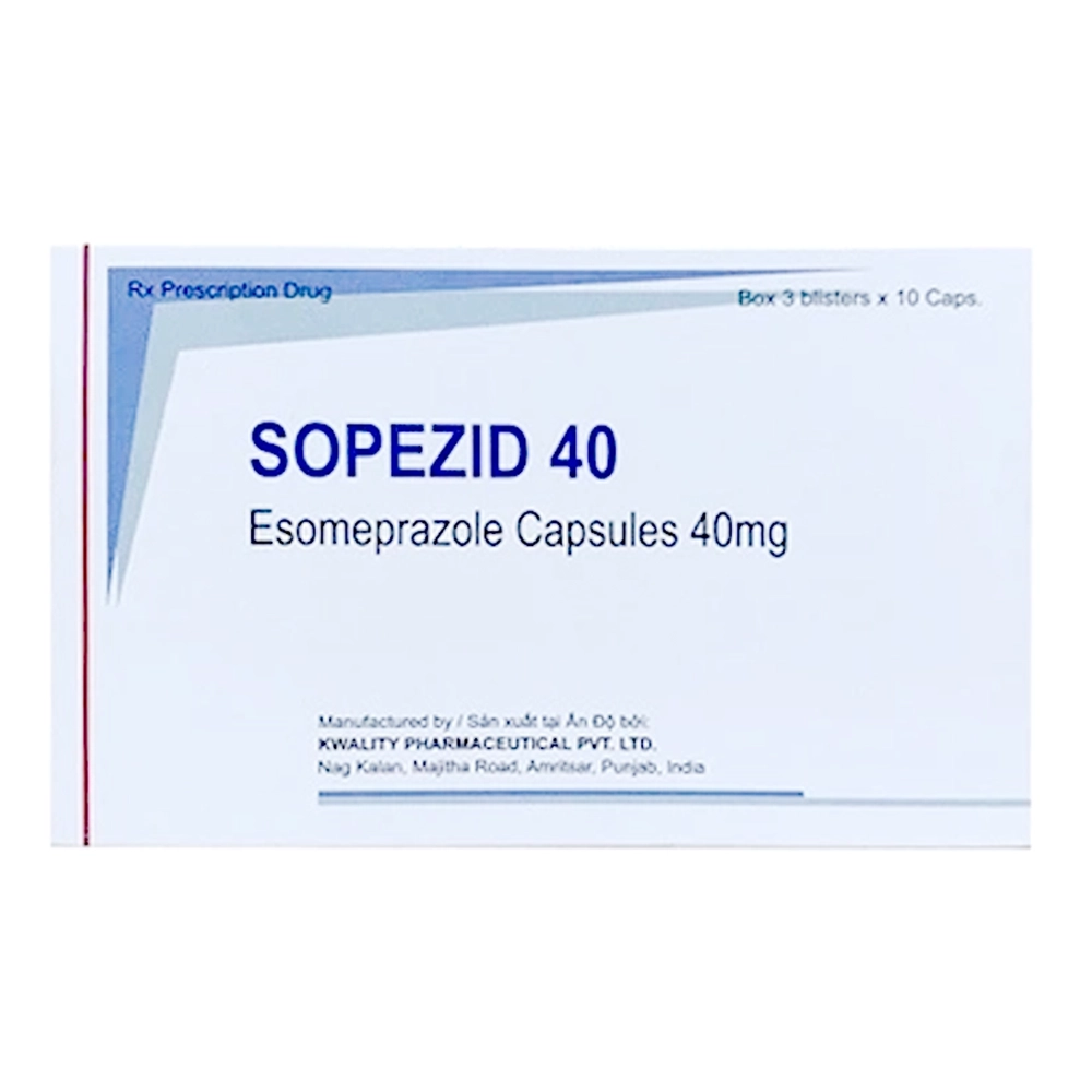 Sopezid 40 (Esomeprazole 40mg) Kwality 3 vỉ x 10 viên