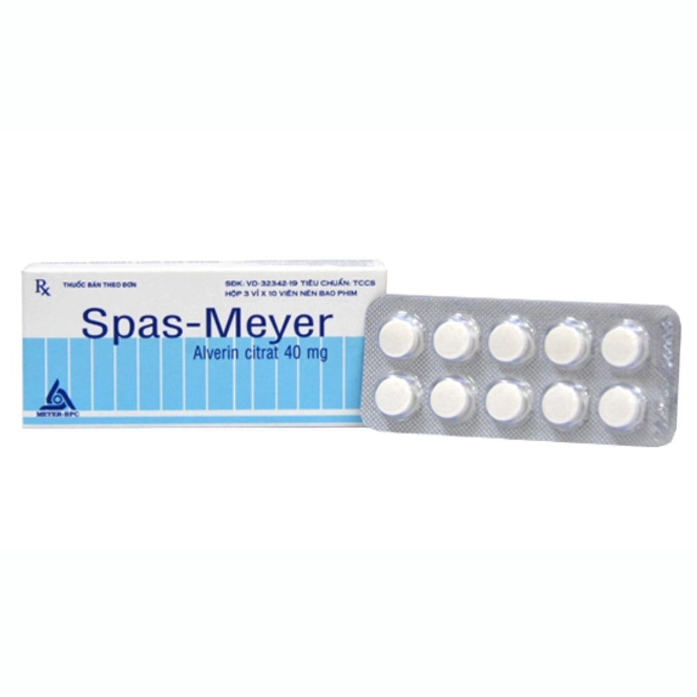Spas-Meyer (Alverine 40mg) Meyer-BPC 3 vỉ x 10 viên