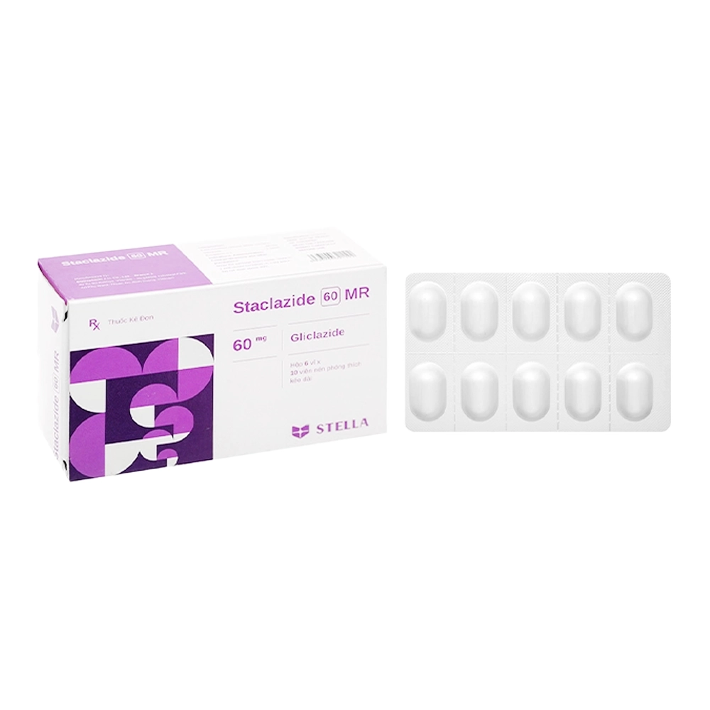 Staclazide 60 MR (Gliclazide 60mg) Stella 6 vỉ x 10 viên